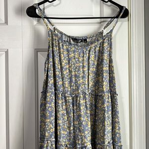 Large Blue and Yellow Ruffled Dress